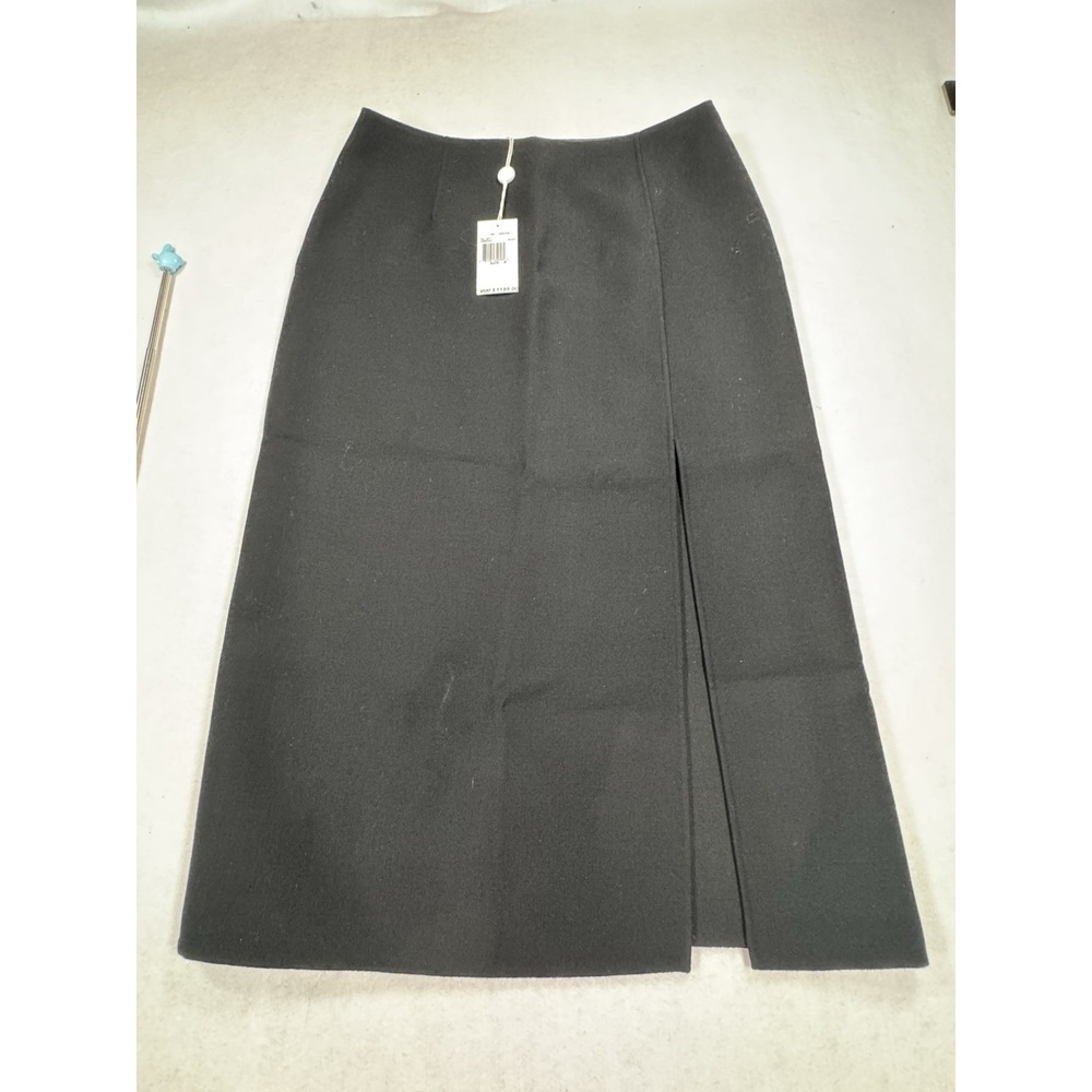 Michael Kors Skirt 8 Black Silver Zip‎ Detail Lined Pencil Professional Stretch